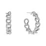 Minimalist 18K Gold Plated Stainless Steel Gold Stud Chain Earrings Hypoallergenic Women Cuban Chain Hoop Earrings