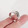 Minimalist Open Ring Adjustable S 925 Sterling Silver Handmade Wide Hammered Open Adjustable Ring
