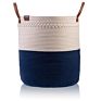 Mixed Color Decorative Tall Laundry Gift Organi Dog Toy Home Decor 100% Cotton Rope Basket Bin with Handle