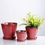 Modern 3 Set Planter Stand Plant Pots round Flower Plant Ceramic Tray for Indoor Outdoor Potted Home Decor Flower Stand