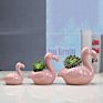Modern Indoor Outdoor Decor Flamingo Shape Small Ceramic Flower Pot