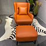 Modern Mid Century Leather Chaise Lounge Sofa Chair Armchair Accent Reclining Leisure Chair Office Living Room Chairs Furniture