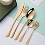 Modern Silver Stainless Steel Cutlery Set 5 Pieces Dining Set Dinner Spoon Fork Knife Tea Spoon and Fork