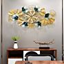 Modern Wall Clock Jjt Design Gold Leaf Metal Wall Clock for Home Decoration Horloge Murale