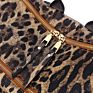 Monogrammed Wide Strap Backpack Leopard Pu Leather Backpack for Women