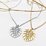 Monstera Plant Tropical Necklace Jowelri Minimalista Sets Stainless Steel De
