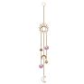 Moon Wind Chime Crystal Prism Hanging Chandelier Engraved Sun Catcher Prisms