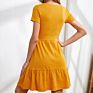 Moq 1Pc Simple Street Wear Women Causal T Shirt Dress Solid Color Short Sleeve Knit Ribbed Dresses
