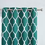 Morocco Room Darkening Window Drapes Printed Blackout Curtain Set with Grommets for Living Room and Bedroom