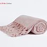 Mult Color Chunky Chenille Hand-Woven Knitted Throw Blanket with Tassel