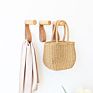 Multi-Function Wall Mounted Wood Coat Rack Hooks with Leather Strap
