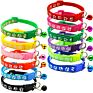 Multi Colors Paw Print Adjustable Nylon Pet Cat Dog Collar with Bell