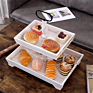 Multifunction Rustic Wooden Vintage 2 Tier Tray with round Metal Handle Allows