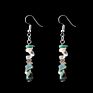 Natural Crystal Stone Beaded Earrings Multicolor Stones Tassel Hook Earrings