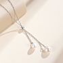 Natural Fresh Water Pearl 925 Sterling Silver Lariat Pendant Necklace for Women Girls