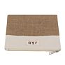 Natural Jute Canvas Flat Zipper Pouch Reusable Hemp Burlap Cosmetic Gift Bag with Logo