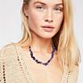 Natural Stone Choker Necklaces for Women Amethyst Chips Rose Quartz Crystal Necklace Colorful Gravel Necklace