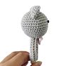 Natural Wooden Baby Ring Toys Crochet Infant Teething Handmade Animal Bear Rattle