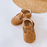 Neutral Gender anti Slip Baby Walker Shoe Faux Buckle Strap Leather Woven T-Bar Baby Shoes