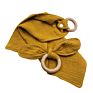 Newborn Gift Set Baby Muslin Cotton Blanket Teething Blanket Baby Bib Bunny Ear Wooden Teether