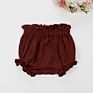 Newborn Infant Shorts Soft Muslin Cotton Ruffle Solid Color Baby Bloomers