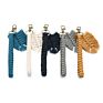 Newest Colorful Bohemia Cotton Rope Woven Leaves Feather Tassel Key Ring Boho Macrame Keychain