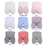 Newest Cute Newborn Baby Girl Comfy Bowknot Hospital Cap Beanie Hat Knitted Striped Baby Girl Caps Beanie Toddler Hats