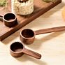 Newest Design Coffee Bean Powder Black Walnut Wood Measuring Scoop with Handle