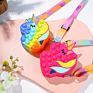 Newest Unicorn Bag Push Fidget Toy, Girls Gifts Silicone Push Pops Bubble Fidget Sensory Fidget Pops Bubbles Toy Crossbody Bag