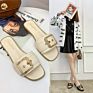 Nice Flat Slippers with Belt Buckle Women's Sandals 1314