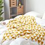 Nordic Cotton Knitted Geometric Pattern Modern Popular Blanket for Sofa Decoration
