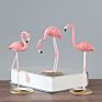 Nordic Style Home Living Room Desktop Garden Statue Metal Art Resin Ornaments Crafts Pink Yard Flamingo Decoration