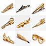 Novel Tie Bar Sword Cufflinks and Tie Clip Gift Box Set Gold Tie Pins for Men
