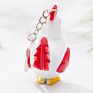 Novelty Creative Cute Led Light Sound Rooster Keychain Car Pendant Chicken Key Chain Toys Gifts