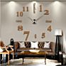 Novelty Modern Design Luxury Large Decorative Golden Wall Clock Diy 3D Mirror Home Decor