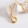 Nuoro French Retro Baroque Freshwater Small round Bead Female Gold Chain Button White Pearl Birthday Gift Design Necklace