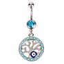 Ocean Beach Body Jewelry 316L Surgical Steel Belly Navel Rings Piercing Blue Crystal Starfish Belly Button Rings Dangle