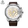 Ochstin 062 Men Casual Quartz Big Face Watch Black Leather Strap Auto Date Male Watches