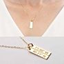 Olivia Personalized Coordinates Initials Dates Rectangle Bar Necklaces Women Jewelry Engraved 3D Bar Necklace