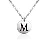 Olivia Silver Stainless Steel Nameplate Long Letter Necklaces Dog Tags Military Army Pendant Necklace Gift