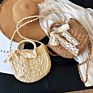 One-Shoulder Handmade Women Straw Bag Beach Straw Crossbody Handbag with Bow