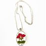 Oval Resin Cottagecore Jewelry Real Rose Dried Flower Stainless Steel Necklace Mother's Day Jewelry