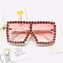 Oversized Square Frame Bling Rhinestone Cat Eye Retro Women Sunglasses