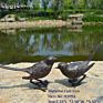 Pair of Japanese Metal Bird Statue for Decorative and Ornaments Cast Iron Material