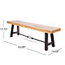 Park Modern Acacia Rustic Metal Accents Outdoor Wood Bench within the U.S Wooden Garden Bench