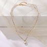 Pearl Choker Necklace Cute Double Layer Chain Jewelry for Women
