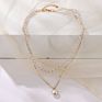 Pearl Choker Necklace Cute Double Layer Chain Jewelry for Women