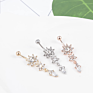 Perfect Dangle Belly Button Gold Belly Piercing Crystal Flower Body Jewelry Navel Piercing Rings for Women