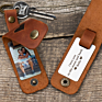 Personalises Father's Day Gifts Sublimation Diy Key Holder Engraved Keychain Case Genuine Leather Men's Key Chain with Photo