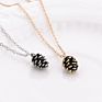 Personality Creative Design Pine Cone Shape Pendant Necklace Gold Silver Pinecone Chain Necklaces